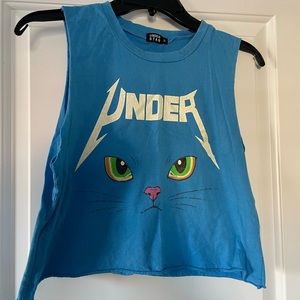 PacSun Blue Graphic Crop Top